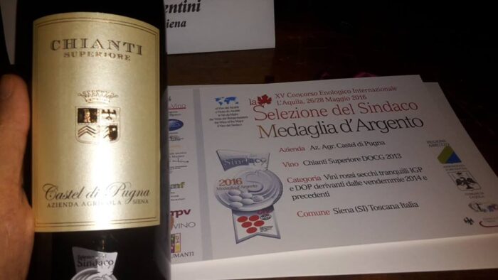 Vino senese medaglia d'argento a "La Selezione del Sindaco"