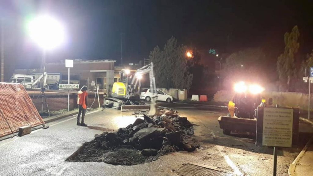 Piazzale Rosselli, risanamento in orario notturno della pavimentazione