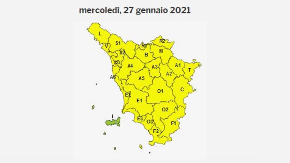 Ghiaccio, Codice Giallo In Tutta La Toscana | RadioSienaTv