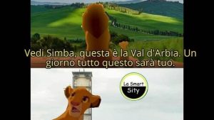 Leone nelle campagne di Siena. Il web si scatena coi meme