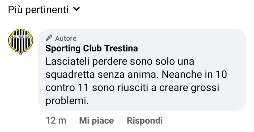 Polemica social, il Trestina batte il Siena e lo irride: "Siete una squadretta senza anima"