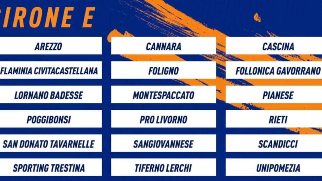 Serie D: Pianese, Badesse e Poggibonsi inserite nel girone E