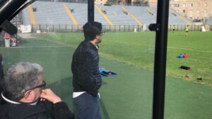 Siena, allenamento al Franchi sotto gli occhi del presidente Gazaryan