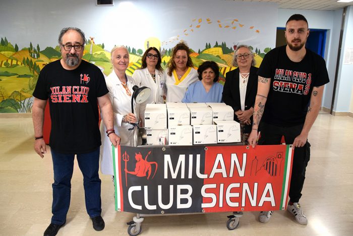 Milan Club Siena: donate 20 lampade alla Terapia Intensiva Neonatale delle Scotte