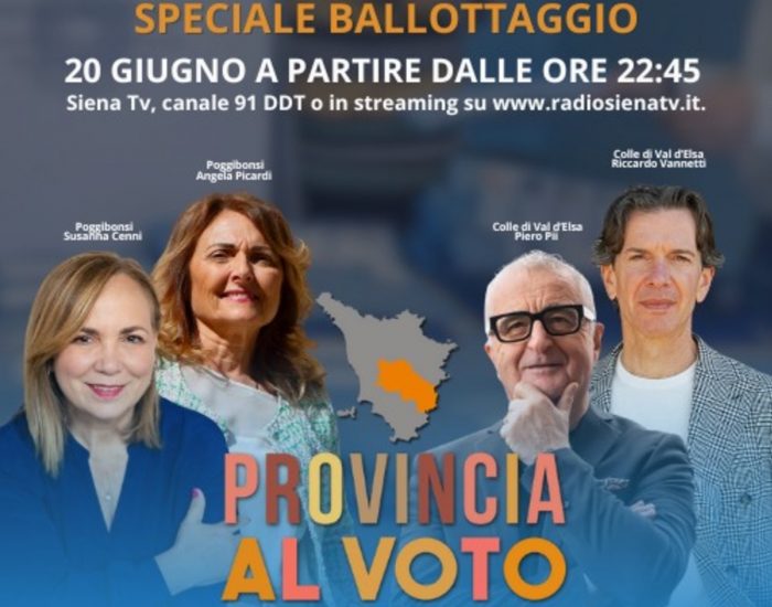 Provincia al voto, su Siena Tv puntata speciale con i comuni al ballottaggio