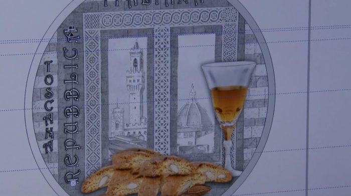 Coniata moneta che celebra la Toscana: protagonisti cantucci e Vinsanto