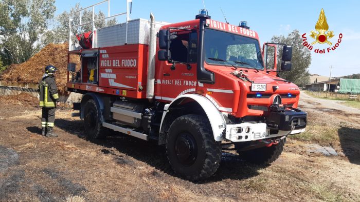 Asciano, Vigili del Fuoco domano incendio che minaccia un recinto di cavalli