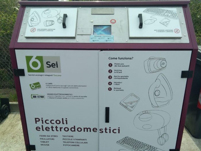 Castelnuovo Berardenga, 6 nuove postazioni Raee per la raccolta di piccoli apparecchi elettronici ed elettrici