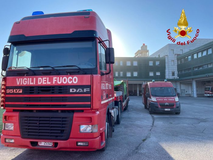 Anche i Vigili del Fuoco di Siena a Carrara per un'esercitazione di colonna mobile regionale