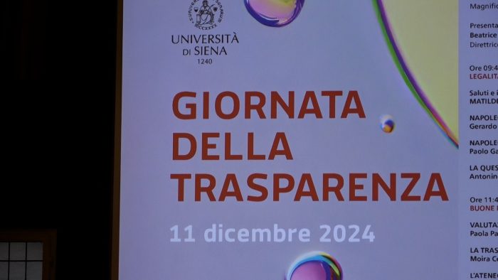 Giornata della Trasparenza, evento all'Università di Siena su legalità e moralità